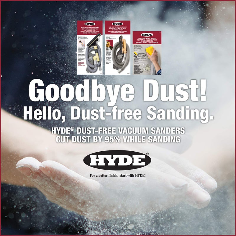 Hyde Tools 09165 Dust-Free Drywall Vacuum Hand Sander with 6-Foot Hose - Image 3